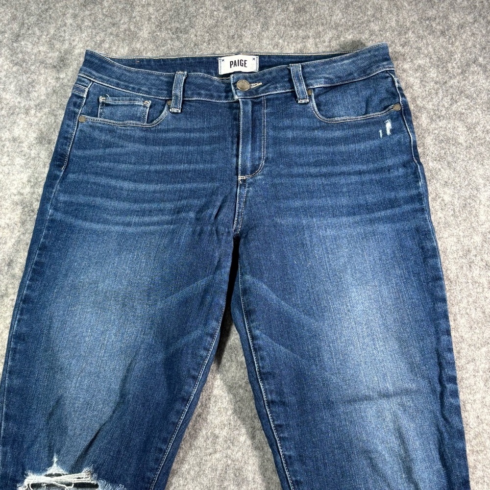 Paige Womens Medium Wash Distressed Verdugo Ankle Jeans Siz e30 - Picture 4 of 15